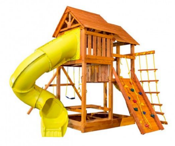 Игровая площадка Playgarden "SkyFort Deluxe" с двухволновой горкой и горкой трубой Игровая площадка Playgarden "SkyFort Deluxe" с двухволновой горкой и горкой трубой